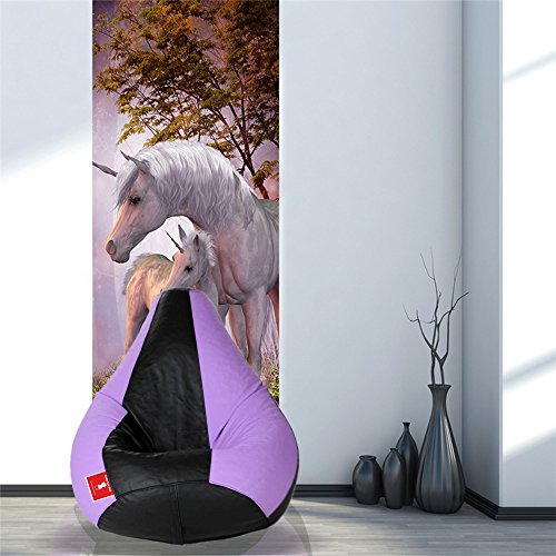 ComfyBean - Bean Bag Filled with Beans - Bean Bag - Size : Jumbo - Color : Black Lavender