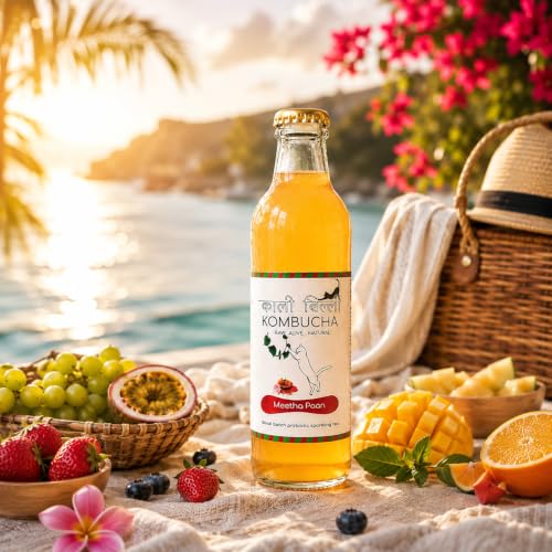 Image of KAALI BILLI Kombucha Meetha Paan, Pack of 2 | Fermented Tea, All Natural, Gut Healthy Drink | 2 x 250ml | Vegan, Preservative free, Low calorie, Low sugar