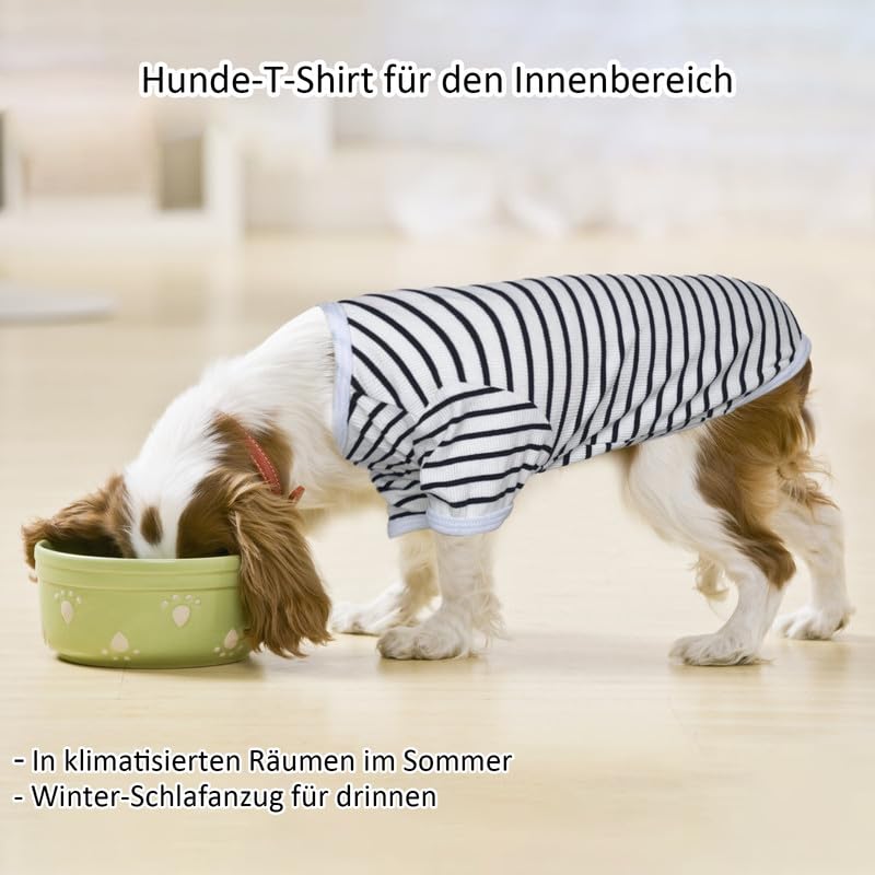 PetSmiler Hundepullover - Dünner Hundepullover Mittelgroße Hunde, Schöne Hunde Pullis Gestreifter Hundeshirts für Kleine Hund, Dehnbarer Pullover Hund Hundepulli Französische Bulldogge (Schwarz XXL)