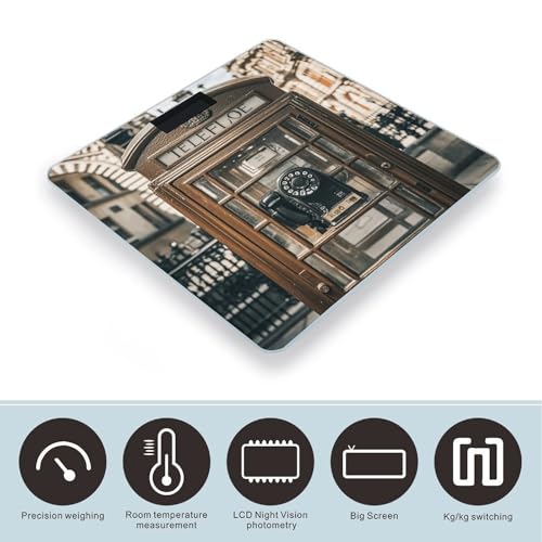 Báscula digital de baño con vidrio templado y pantalla LCD miniatura 3