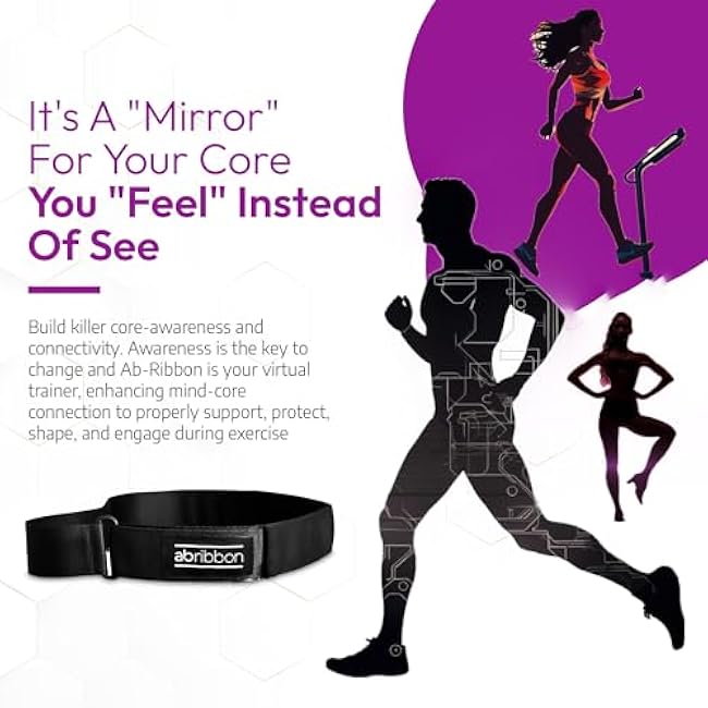 Ab-Ribbon by HYPOXiX Fitness, Abdominal Mirror Sensory Belt for Pilates Barre Yoga Breathography Technique Breathwork and Physical Therapy