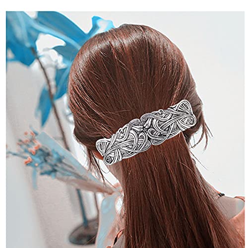Set de 3 Pinzas de Pelo Largas y Delgadas Hechas a Mano, Cierre de Metal Estilo Francés para Mujeres y Niñas miniatura 5