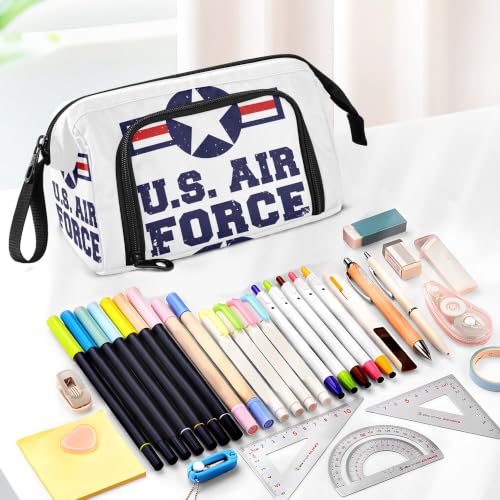 Image of Fisyme Usa Air Force Pencil Case Large Capacity Pen Bags Box Big Makeup Pouch Organizer