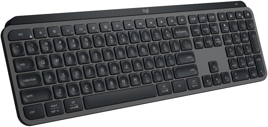 Logitech MX Keys S Wireless Keyboard, Low Profile, Fluid Precise Quiet Typing, Programmable Keys, Backlighting, Bluetooth, USB C Rechargeable, for Windows PC, Linux, Chrome, Mac - Graphite, INT Layout