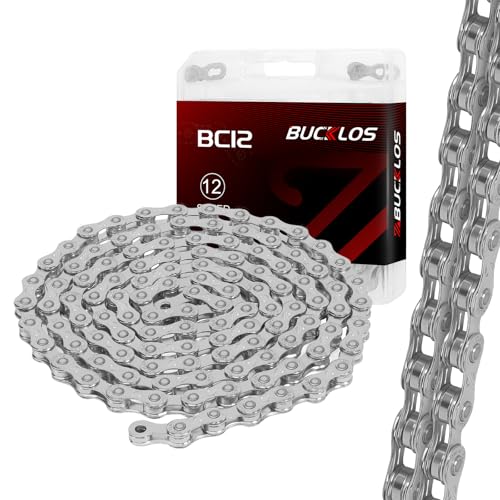 12 Speed Bike Chain Bicycle Chain 116Link Compatible with SHIMANO Silver