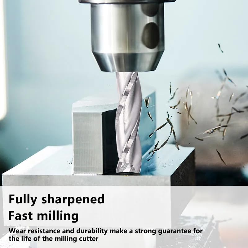 3 Flute Flat End Mill .175 4 6mm Shank CNC Milling Cutter Carbide Router Bit for Woodworking Endmill(4x4x42x65mm)