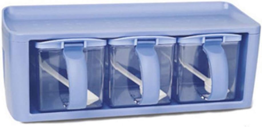 Salt Monosodium Glutamate Seasoning Box Integrated Multi-grid Jar Kitchen Set Household Combination(E)