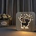 Produktbild LED Nachtlicht Tier Nachtlicht Holz geschnitzt USB Lampe Kreativ Pfotenabdruck Tischlampe Holz Nachtlicht 7D Lampe Hund Pfote Katze Nachtlicht