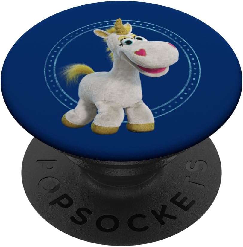 Disney Pixar Toy Story 4 Happy Buttercup Blue Background PopSockets MagSafe PopGrip for iPhone