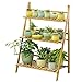 Usine rack étagère 3 niveaux pliable Pot Pied Bambou Fleur Porte-Planteur Organisateur étagères (Size : 96 * 40 * 50cm)