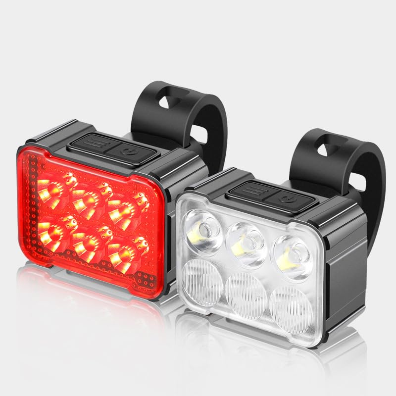Bicycle Lights Front and Rear for Koga miyata adventure 1996, Super Bright Waterproof Bike Lights Set for Night Riding Bike Headlight and Bicycle Taillight,C Set