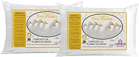 Kit Travesseiro Penas Plumas Ganso Percal 400 Fios Antialérgico 70cm x 50cm (02)