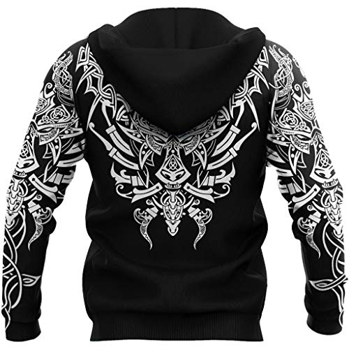 WLXW Felpa Stampata in 3D con Tatuaggio Vintage