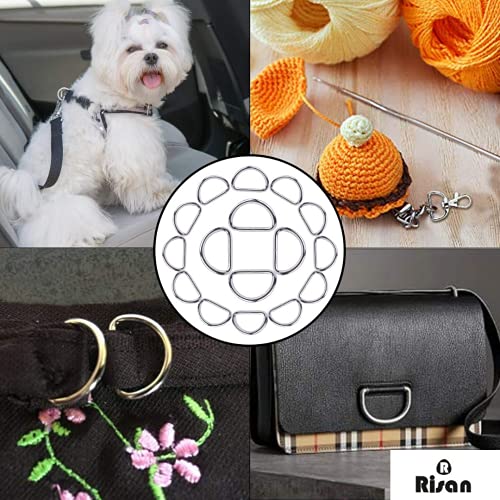 Image of Risan Plastic D Rings Buckles for Straps Ties Belts Bags, for Leather Bags Garment Clothes Needlework Luggage, Purse (25 mm /2.5 cms) 1 inch inch -20 Piece Set