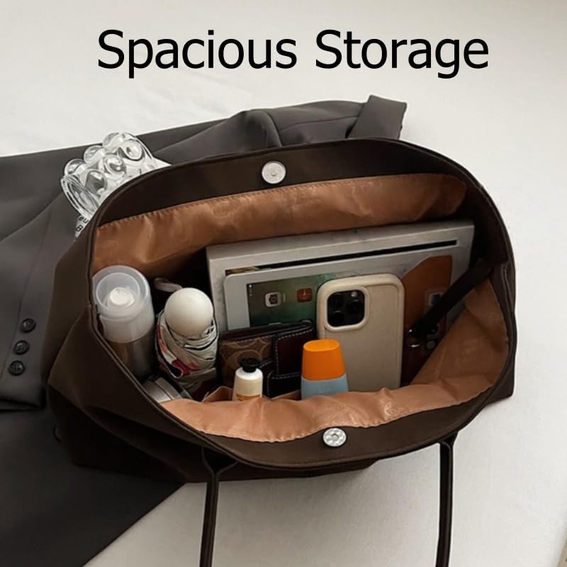 Faux Suede Retro Slouchy Shoulder Bag for Women, Stylish Large Capacity Underarm Bag, Casual Patchwork Hobo Handbag4