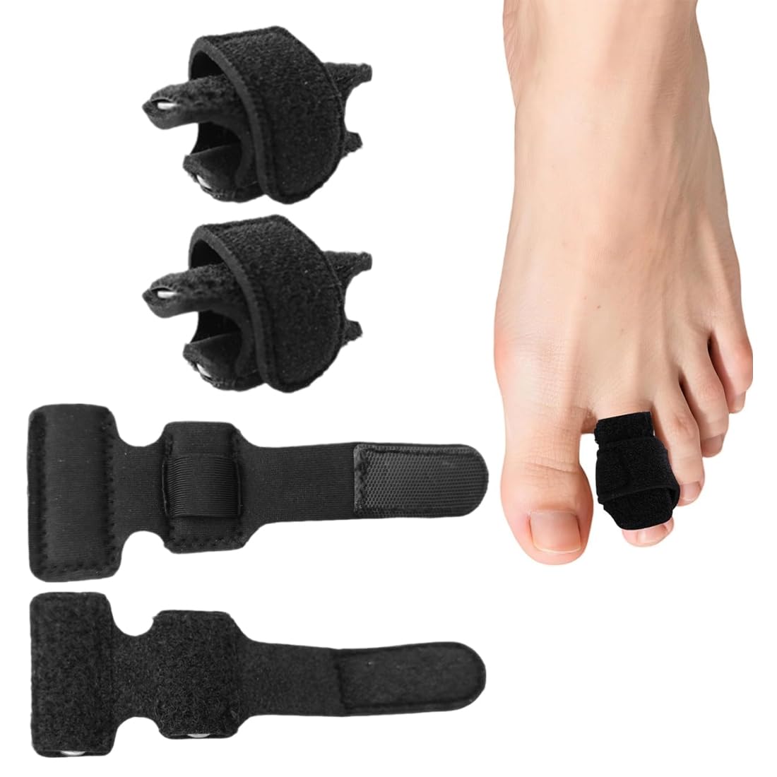4 Pezzi Raddrizza Dita Piedi, Dita a Martello Correttore, Distanziatore Dita con Cinturino Regolabile per Allineamento e Supporto, Ideale per Uso Quotidiano