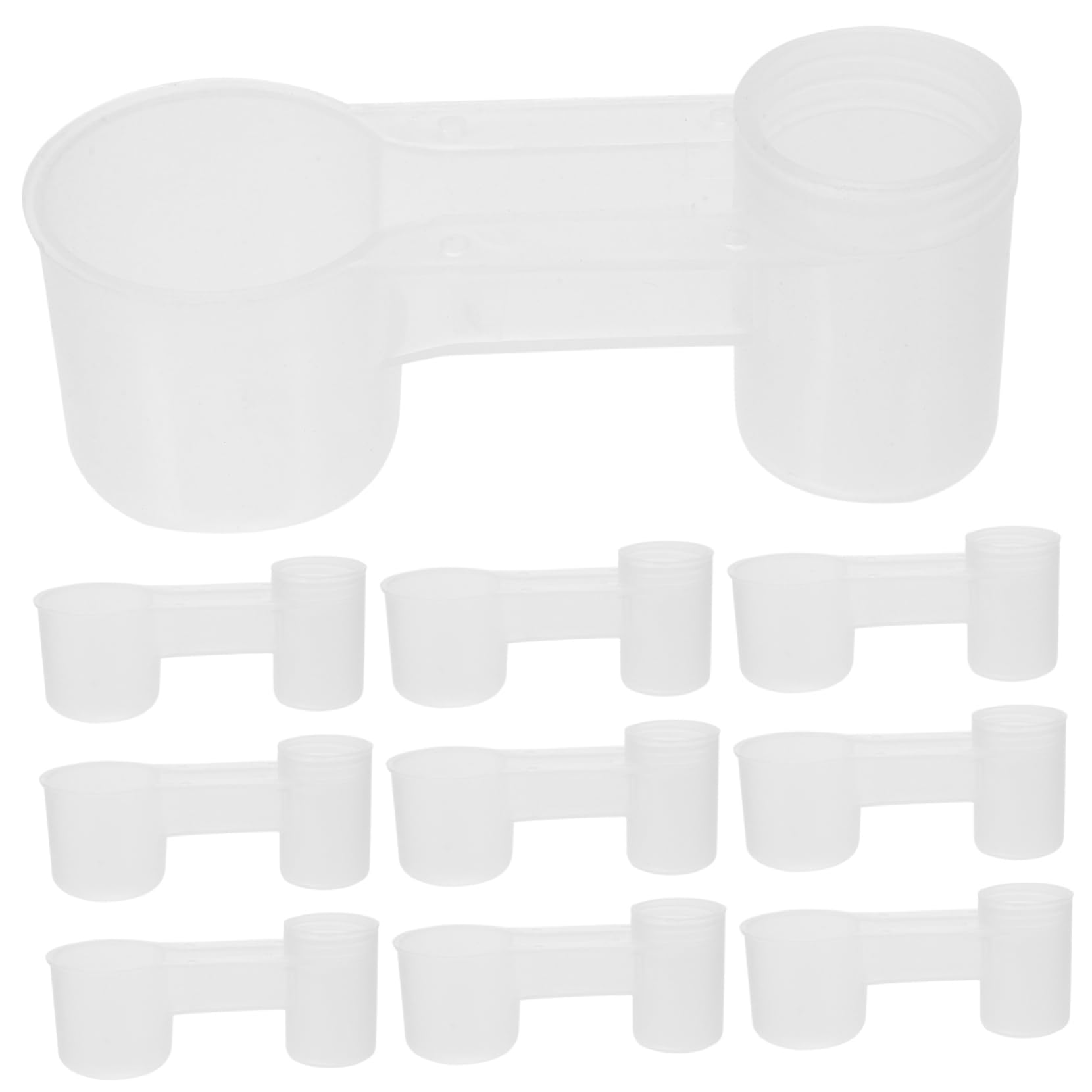 Abbeveratoio per Piccioni a Doppia Bocca in Plastica Bianco, Facile da Pulire, 10 Pezzi, per Uccelli Domestici e Negozi di Animali