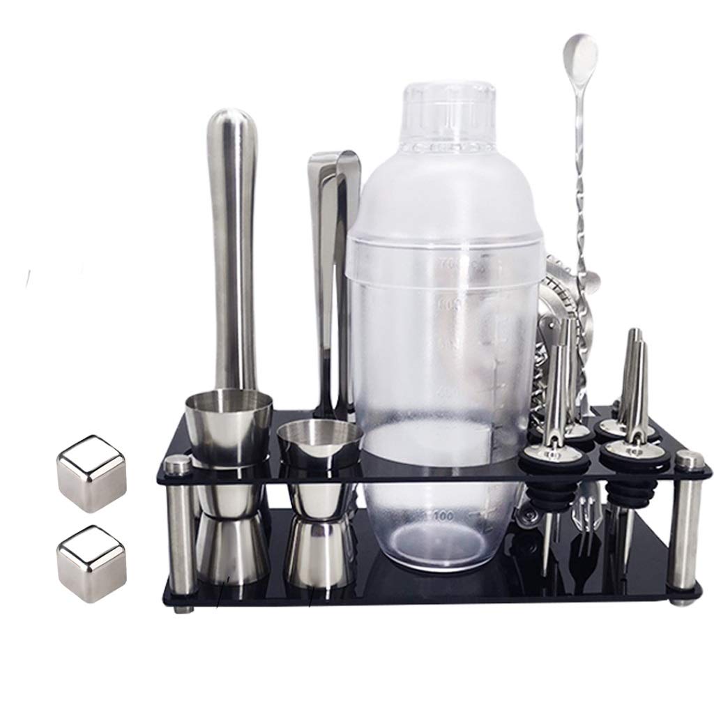 Kit da Barista e Set di Shaker per Cocktail Martini Kit da baristaSet di Strumenti da Bar da 15 Pezzi con ricetta per Bevande alla Moda