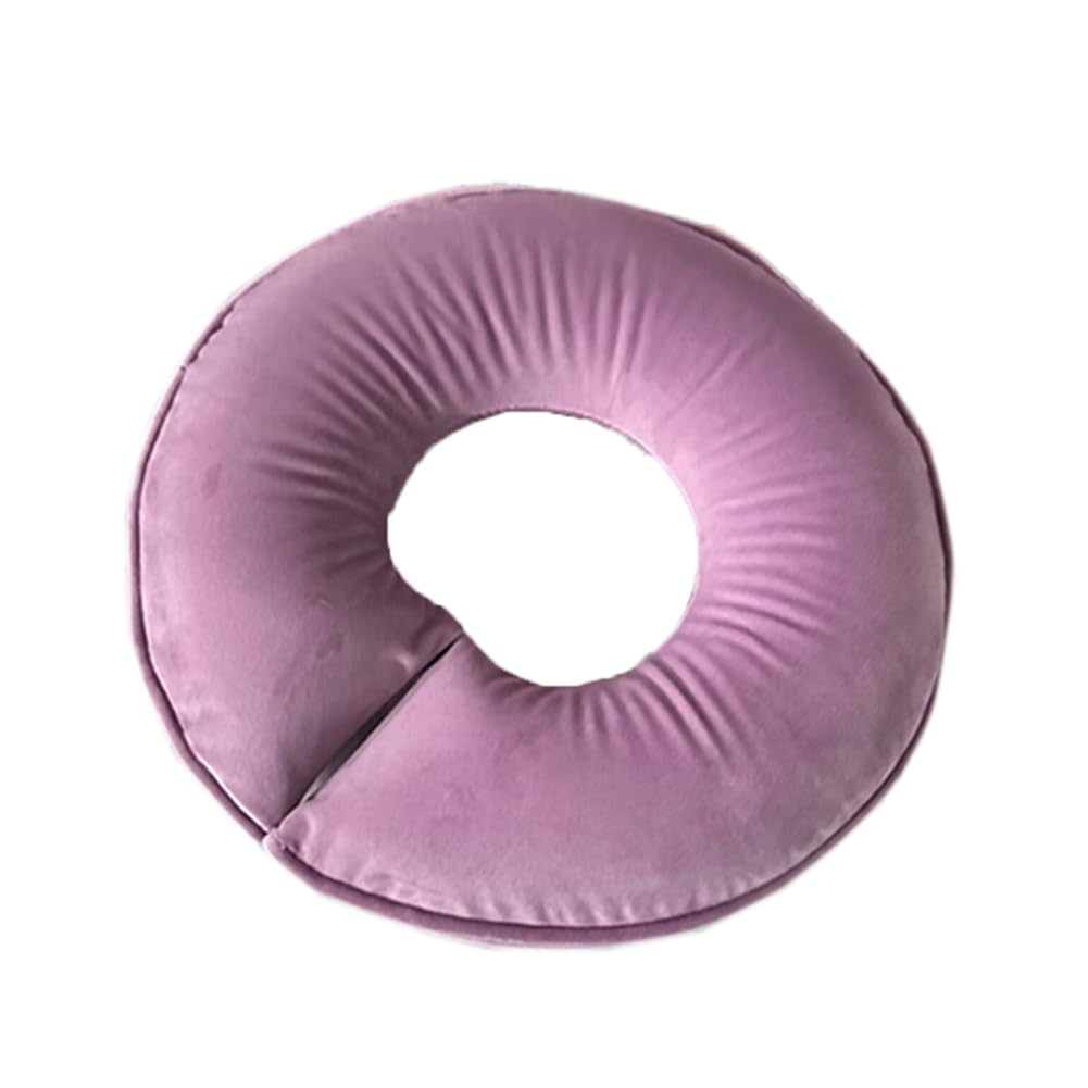 Massage Head Pillow Face Down Massage Pillow Massage Table Face Cradle Pillow Cushion U Pillow for Beauty Salon SPA (Light purple)