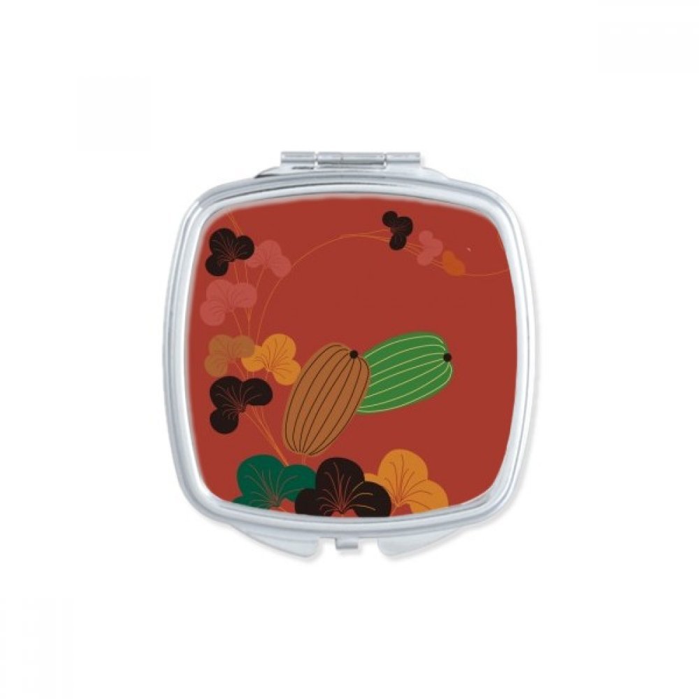 Miroir compact carré de style peinture japonaise, cadeau mignon pour elle