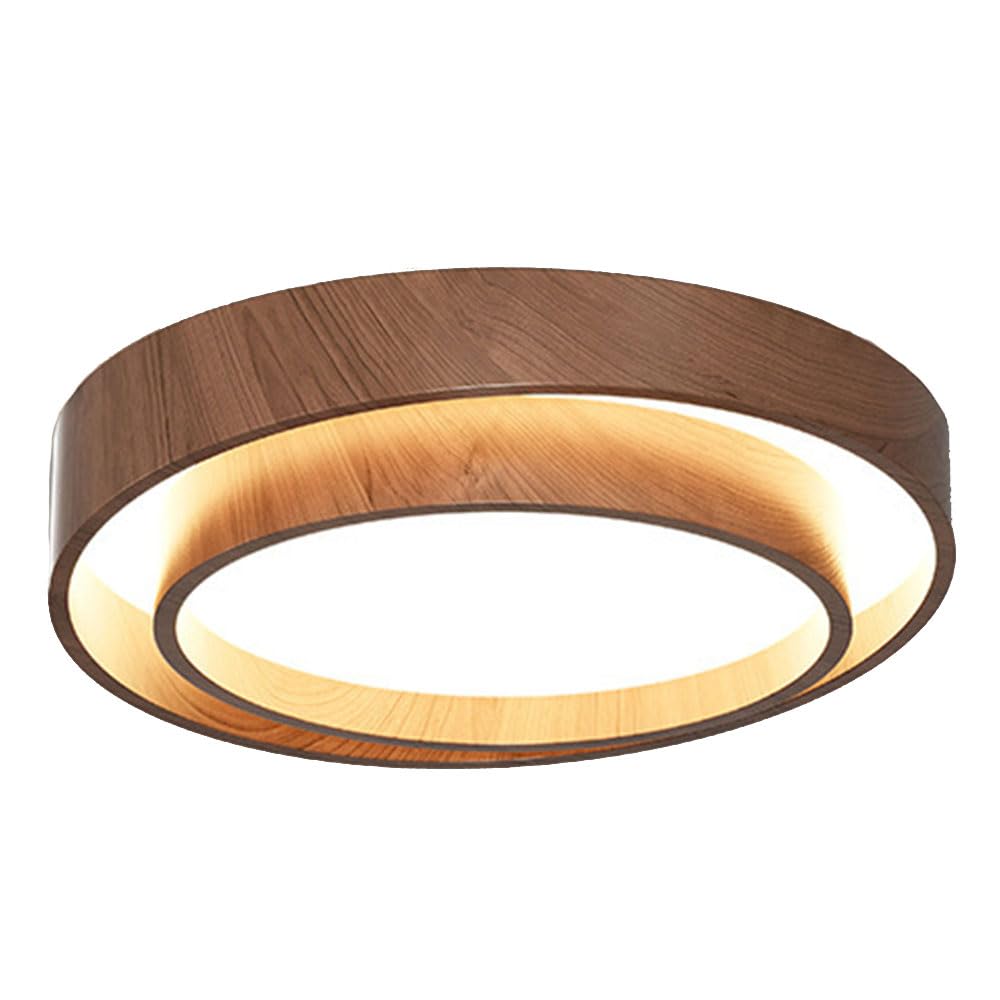 Jxydjh Walnut Grain 19.7" Wood Grain Light Fixtures Square Kitchen Island Lights Led Warm 45W Ceiling Lamp Mid-Century Walnut Color Metal Lamp Shade Retro Ceiling Light For Master Bedroom Living Dining Room