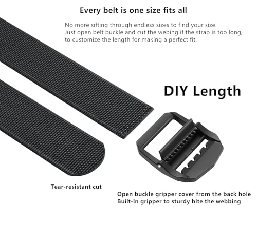 3-Packs Tactical Convertible TDU Belt, Military Style Heavy Duty Nylon Webbing Waist Belt, Breathable, Fade-and Fray-Resistant4