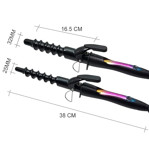 Miniatura 4 de Varita rizadora de pelo de 1.260 in, rizador de pelo en espiral para cabello corto y largo, pinzas de cerámica para rizos de onda grande, rizador de