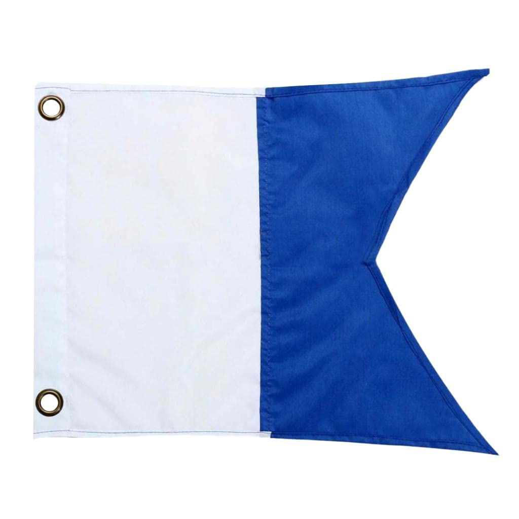 T TOOYFUL Drapeau Alpha de Bateau de sous-Marine 300 Mm Blanc avec œillets en Métal