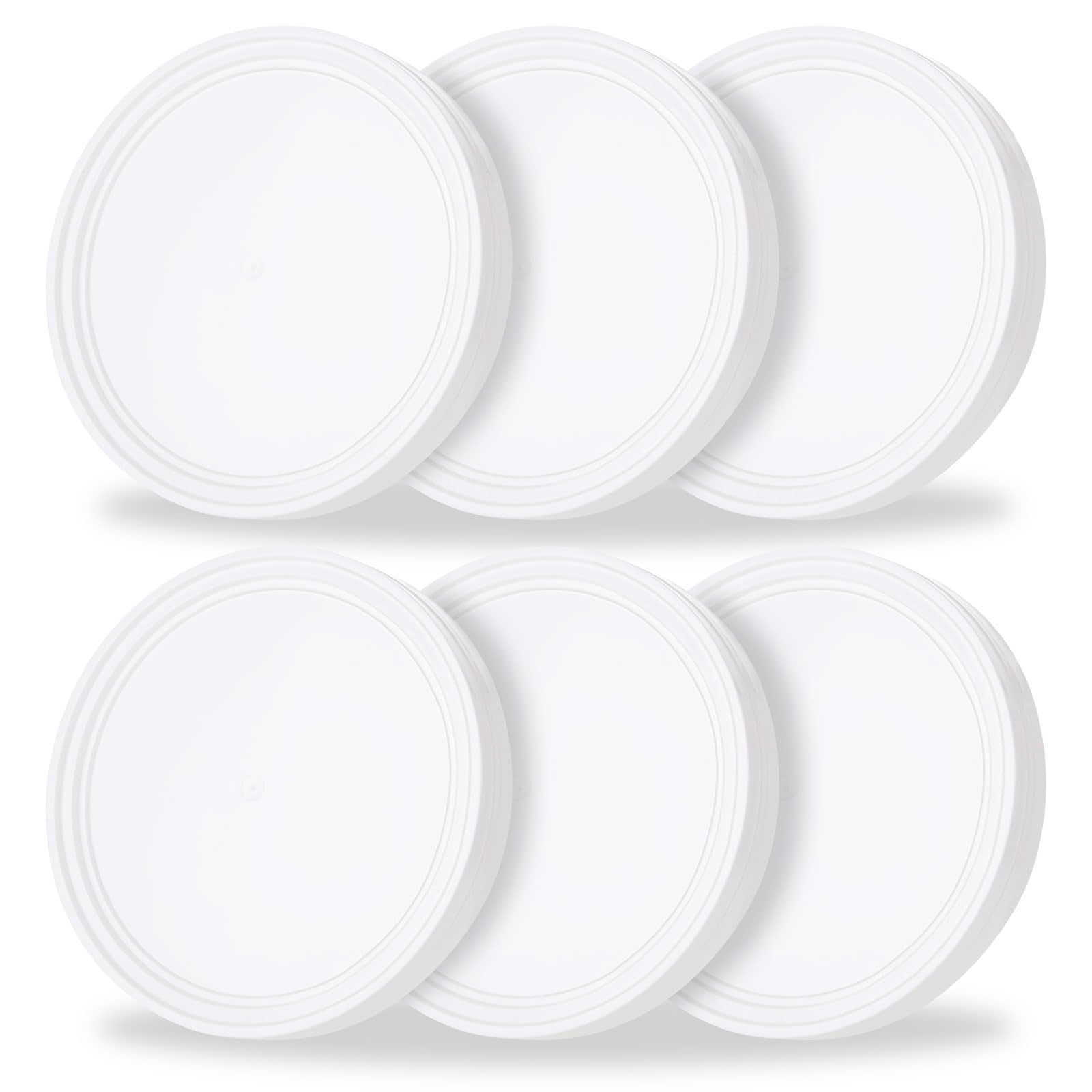 6Pack 5 Gallon White Bucket Lid, Reusable Easy Peel 3.5, 5, 6, and 7 Gallon Bucket Lid for for Home Industrial Use, Food Storage Container, White