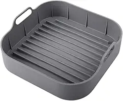Forma Quadrada de Silicone para Air Fryer, 21 x 21 cm, Antiaderente
