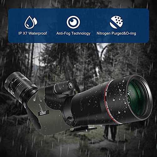 Gosky 2021 Newest ED Spotting Scope 2060x 80mm, ExtraLow Dispersion & BAK4 Prism Spotter