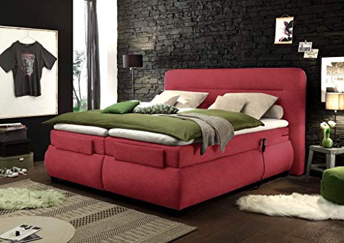 Froschkönig24 Evolution Boxspringbett mit Motor 160x200cm elektrisch Doppelbett Rosa