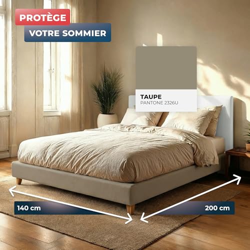 Cache-sommier 140x200 extensible en coton pour rénover le lit