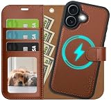OCASE Funda tipo cartera desmontable para iPhone 17 con tarjetero, 2 en 1 de piel sintética con función de bloqueo RFID, correa de muñeca a prueba de golpes, funda para teléfono de 6.3 pulgadas 2025