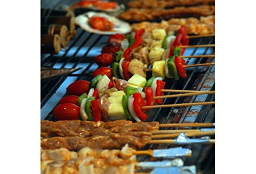 Image of Bamboo Wood Cocktail Party Kebab Skewers Sticks (Wood, 10-Inch)