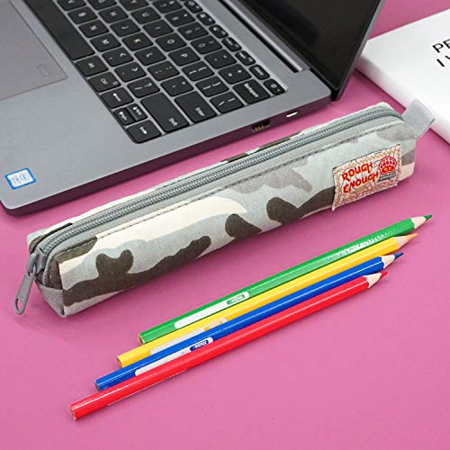 Rough Enough Slim Cute Cool Japanese Small Pencil Case Pouch Pen Holder Organizer Bag with Zipper for Teens Girls Boy Kids Adults School Student Stationery Art Paint Supplies Office Desk Accessories - Thumbnail 6