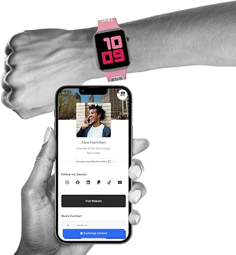 Linq Banda V2 para Apple Watch - Pulsera inteligente NFC y QR - Comparte fácilmente información de contacto, redes sociales y mucho más