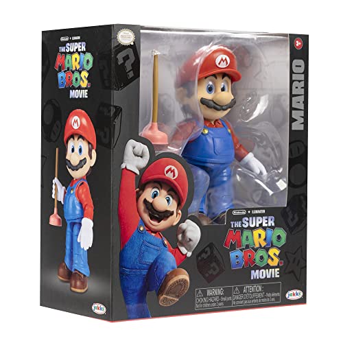 The Super Mario Bros. Movie - 5 Inch Action Figures Series 1 – Mario Figure With Plunger Accessory #TOP7
