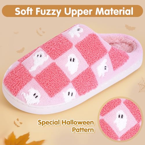 Halloween Slippers for Women Men, Halloween Pumpkin Slippers, Soft Plush Spooky Slipper, Cute Cartoon Cozy House Slipper, Fuzzy Winter Holiday Shoes, Halloweens Christmas Gifts2