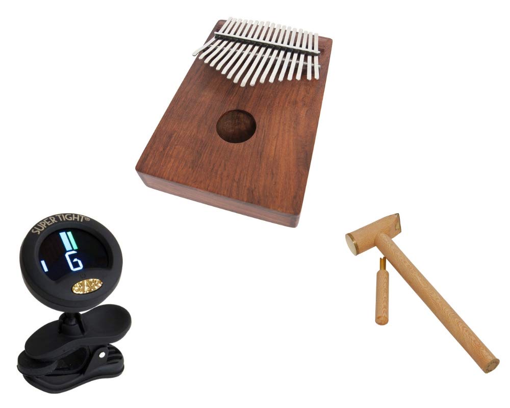 Kalimba Thumb Piano Package Includes: Dobani Thumb Piano Kalimba 17-key - Sheesham Wood + Clip-on Ch
