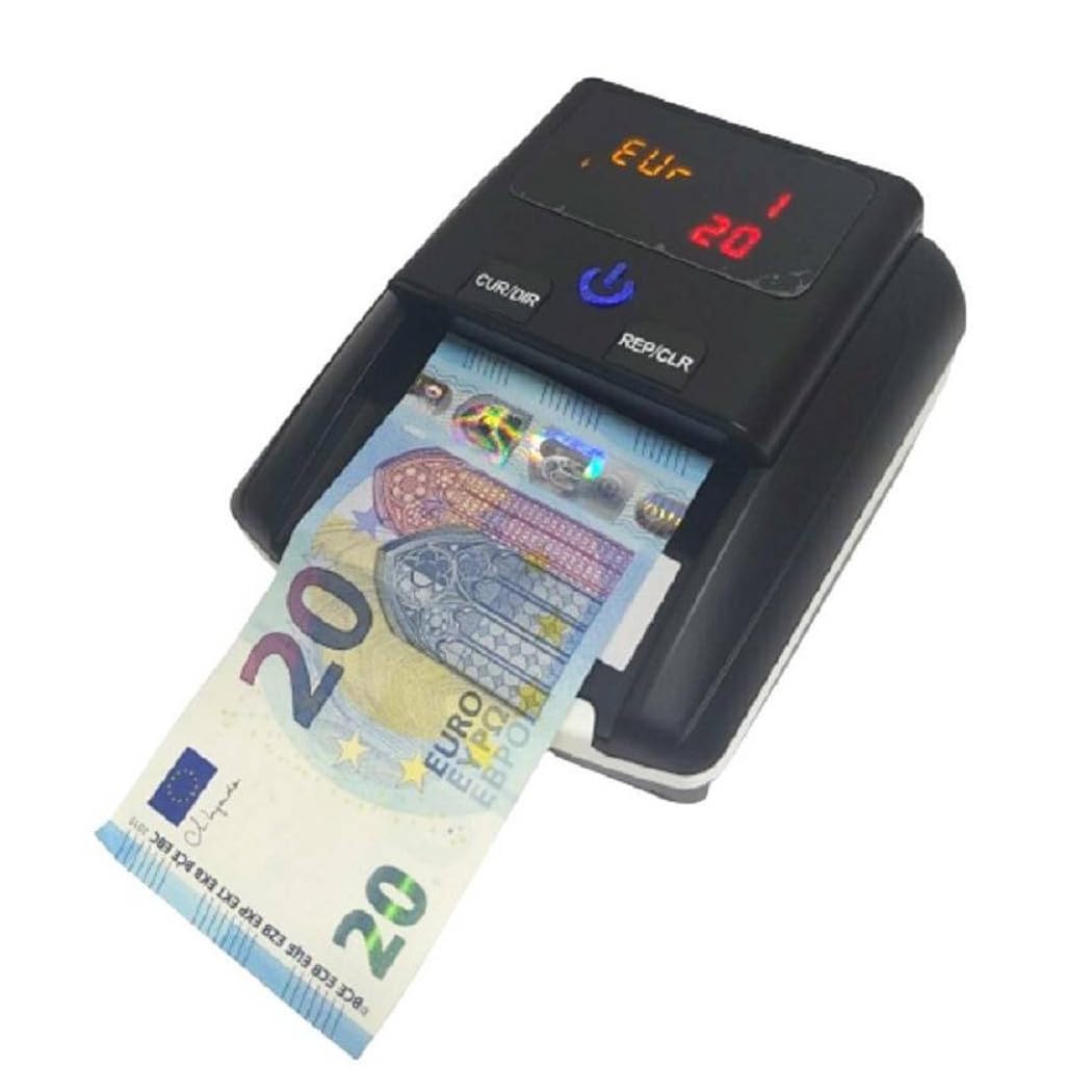 Trade Shop - Rilevatore Conta Banconote False Verifica Soldi Falsi Nero con Batteria al Litio