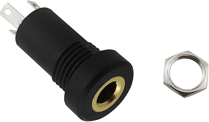 6 Conectores Jack 3.5mm de 4 Pines con Tuerca para Panel Audio Estéreo miniatura 4