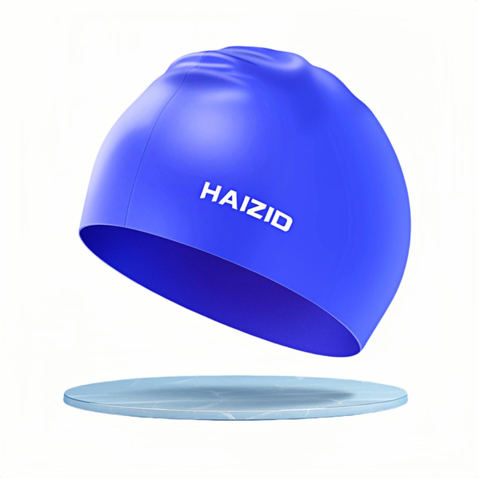 Classic Unisex Adult Swim Hats for Women and Men Swim Cap to Keep Hair Protected, Silicone Bathing Caps Soft Silicone, Comfortable, Non-Slip (Blue)