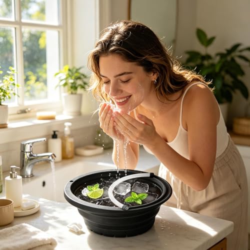 Tazón de hielo para cara y palangana plegable para tu rutina de spa en casa 2