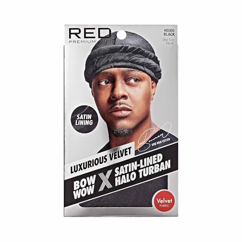 Image of Red by Kiss Bow Wow Premium Satin Mens Turban - Anti Breakage Moisture Retention, Stylish Soft Light Comfort Headwear
