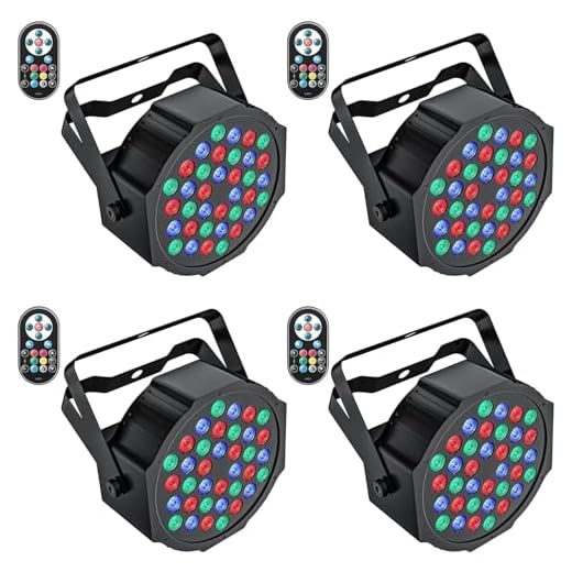 UKing 4PCS Foco Par LED, RGB 36 LED Luces de Escenario con Control Rmoto, Disco Efectos de Iluminación 7 Modos para Bodas Luces de Fiesta de Navidad
