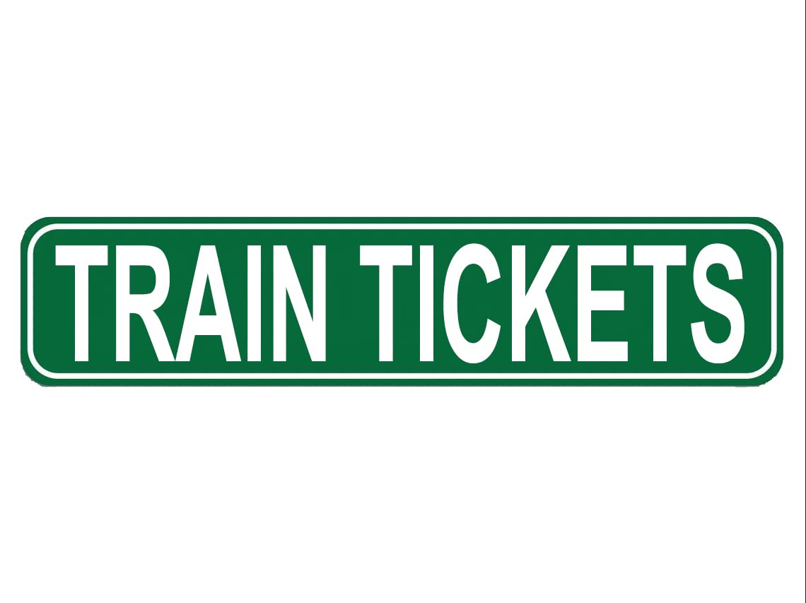 Ensound Metal Tin Sign Train Tickets Sign Retro Aluminum Metal Sign For Street Home Office Garden Decor 4X16 Inch