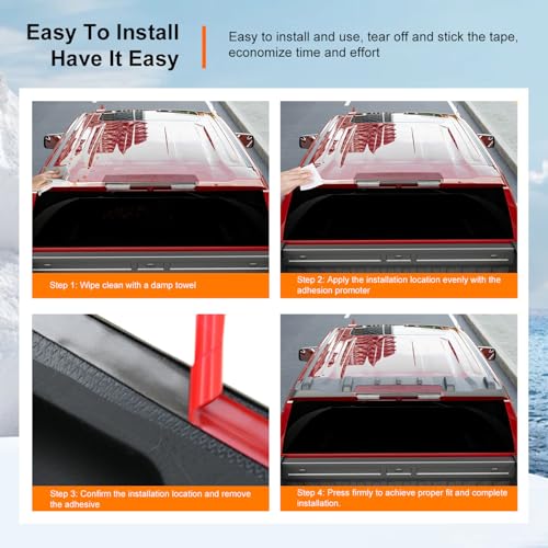Image of powoq Rear Roof Protector Compatible with 2019-2025 Chevy Silverado 1500 Truck Cab Roof Protector Replacement for 2019-2025 Chevy Silverado Accessories