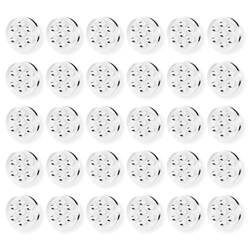 30 Pcs High Borosilicate Glass Screens for Pipes and Bowls, Glass Screen Filters with 7 Honeycomb Holes, 8mm