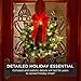 Best Choice Products 30in Pre-Lit Battery Powered Christmas Wreath Artificial Pre-Decorated Holiday Accent w/ 100 Lights, 276 PVC Tips, Ribbons, Pine Cones